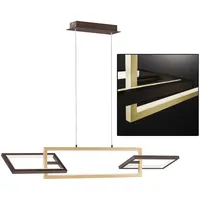 WOFI Pendelleuchte dimmbar Esstisch Lampe LED Küchenlampe hängend modern, Höhenverstellbar 3 Stufen dimmer, Metall gold rostfarben, 1x LED 26W 2700Lm
