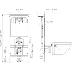 Belvit Trockenbau Vorwandelement, Montageelement für Wand-WC