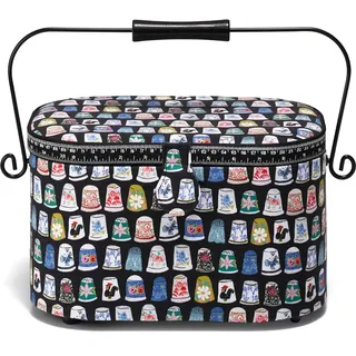 Prym 612651 Nähkorb L oval Thimbles, schwarz