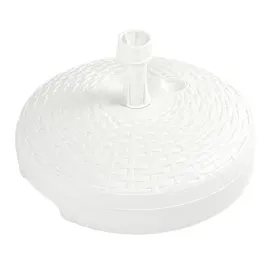 vidaXL Sonnenschirmständer Sand/Wasser 20 L Weiß Kunststoff Rattan
