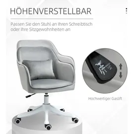 Homcom Massage Bürostuhl Schreibtischstuhl Computerstuhl Drehstuhl Arbeitsstuhl mit Vibrationsfunktion Armlehnen höhenverstellbar Samt 57 x 70 x 78-86 cm