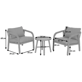 MCW MCW-P82 Loungeset Holz-Optik creme