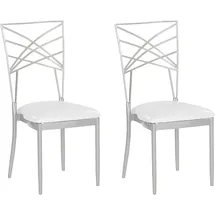 Beliani Esszimmerstuhl 2er Set GIRARD Metall Silber