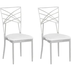 Beliani Esszimmerstuhl 2er Set GIRARD Metall Silber