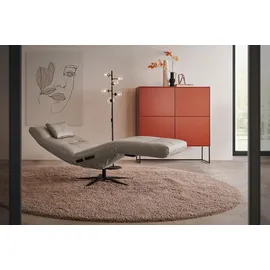KAWOLA Relaxliege LETICIA Leder 0 x 0 x 0 cm grau mit Nackenkissen
