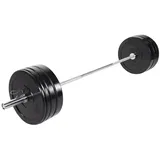 Gorilla Sports Olympia Langhantelset Bumper Plates 140 kg SCHWARZ|silber 140 kg