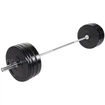 Gorilla Sports Olympia Langhantelset Bumper Plates, 140 kg SCHWARZ|silber 140 kg