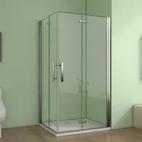 120X90cm Scharniertür Eckeinstieg NANO-GLAS Duschkabine Duschabtrennung Duschwand Dusche Drehtür Höhe 195cm