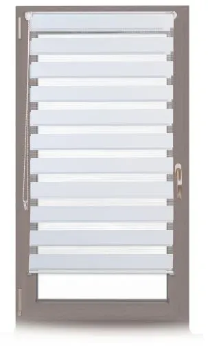 Relaxdays 4 x Doppelrollo Klemmfix Weiß 60x150 cm Weiß,Transparent