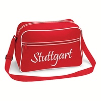 multifanshop multifanshop® Retrotasche - Stuttgart - Schriftzug - Druck weiß