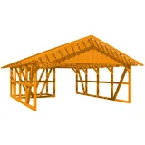 SKANHOLZ Skan Holz Carport Schwarzwald m. Dachlattung u. Abstellr. A 684 x 772 cm Eiche