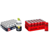 Corona Extra Premium Lager Dosenbier (24 X 0.33 l) und Coca-Cola Zero Sugar (24 x 330 ml)