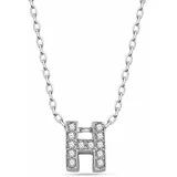 dKeniz Kette mit Anhänger Buchstabe H 925 Sterling Silber weiß