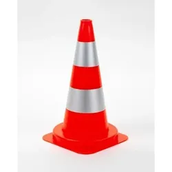 Verkehrsleitkegel aus PVC, mit 2 silbernen Ringen, reflektierend, 750 mm hoch