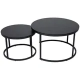 home collective Couchtisch 2er Set aus Holz, Wohnzimmertisch Modern in Beistelltisch Set 2 in 1 mit Metallgestell für Wohnzimmer Wohnzimmertische, Couchtische
