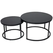 home collective Couchtisch 2er Set aus Holz, Wohnzimmertisch Modern in Beistelltisch Set 2 in 1 mit Metallgestell für Wohnzimmer Wohnzimmertische, Couchtische