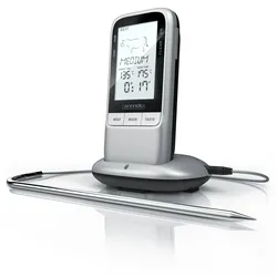 Arendo Grillthermometer digital Funk Kabellos - Fleischthermometer mit Edelstahlsonde - Kerntemperatur - Alarm - BBQ Steak Grill Meat Fleisch