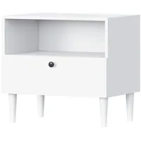 Moeblo Möblo Nachttisch, Weiß, Holzwerkstoff, 1 Schubladen, Quadratisch, 60x55x40