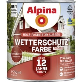 Alpina Wetterschutzfarbe deckend 0,75 L schwedenrot
