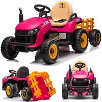 Nicht zustreffend Traktor Bulldog mit Anhänger Kinderauto Fernbedienung Rosa
