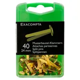 Exacompta 14742E 40er Pack Musterbeutel-Klammern 24mm gold aus Aluminium in praktischer Aufbewahrungsbox