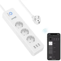 ghome smart Steckdosenleiste 1,5 m Schwarz 3 St.