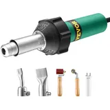 Vevor Heißluft-Kunststoffschweißgerät, 1600 W Heißluftpistole, 50–600 °C PVC TPO Vinyl Schweißbrenner, Hot Air Welder Set mit 2 Düsen, Silikon- und Kupfernahtrolle für PP/PE/PVC-Platten