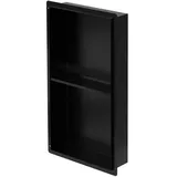 luxebath Duschnische, Schwarz, Metall, Rechteckig, 30x60x10 cm, Badezimmer Lagerung