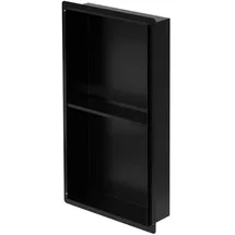 luxebath Duschnische, Schwarz, Metall, Rechteckig, 30x60x10 cm, Badezimmer Lagerung