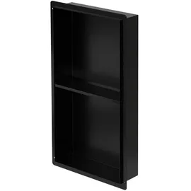luxebath Duschnische, Schwarz, Metall, Rechteckig, 30x60x10 cm, Badezimmer Lagerung