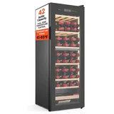 VEVOR Weinkühlschrank für 42 Flaschen, Freistehender Flaschenkühlschrank mit Doppelzonen, Einstellbarer Temperatur von 5 °C bis 18 °C und Glas...