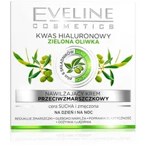 Eveline Cosmetics Feuchtigkeitsspendende Anti-Falten-Creme mit Hyaluronsäure & Grüner Olive Creme 50 ml