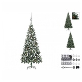 vidaXL Künstlicher Weihnachtsbaum mit LEDs, Kugeln & Zapfen 210 cm