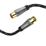 Hama Antennenkabel Koax-Stecker - Koax-Kupplung 5 m Schwarz/Grau