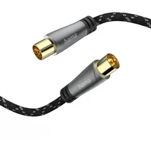 Hama Antennenkabel Koax-Stecker - Koax-Kupplung 5 m Schwarz/Grau