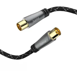 Hama Antennenkabel Koax-Stecker - Koax-Kupplung 5 m Schwarz/Grau
