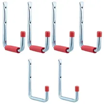 Relaxdays 18 tlg. Wandhaken Set Rot,Silber