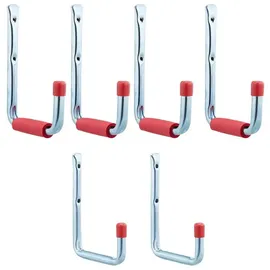 Relaxdays 18 tlg. Wandhaken Set Rot,Silber