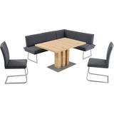 K+W Komfort & Wohnen Essgruppe »Santos III«, (4 tlg.), gepolsterte Eckbank und Stühle, langer Schenkel rechts oder links, grau