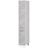 Vicco Apothekerschrank, Hellgrau, Weiß, Holzwerkstoff, 5 Fächer, 2 Schubladen, Rechteckig, 30x206.8x57.2 cm, Küchen, Küchenmöbel, Küchenschränke, Apothekerschränke