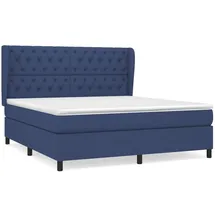 vidaXL Boxspringbett mit Matratze Blau 160x200 cm Stoff1393582