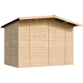 TIMBELA Marktbude Holz 3,36 x 2,63 m Beige