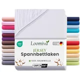 Loomiva Jersey Spannbettlaken 180x200-200x200 cm weiß | Bettlaken 100% Baumwolle | bis 22cm Matratzenhöhe Gummizug | Oeko-TEX Made in Green | Spannbetttücher Leintuch Bezug 180x200