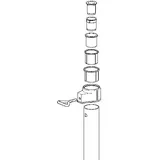 DELSCHEN Aluminiumrohr mit Abschlußring inkl. 5-fach Adapter