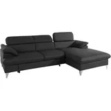Cotta Ecksofa »Caluso L-Form«, mit Kopfteilverstellung, wahlweise mit Bettfunktion & Bettkasten schwarz