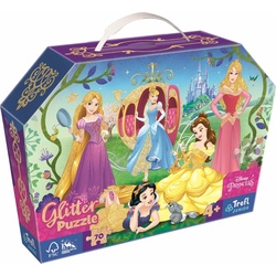 Trefl Glitzerpuzzle 70 Teile in einer Box Merry Princess Princess 53017