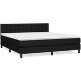 vidaXL Boxspringbett mit Matratze Schwarz 180x200 cm Stoff1468080