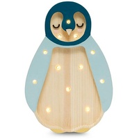 Little Lights Lampe Baby Pinguin mini, Holz/blau | Little