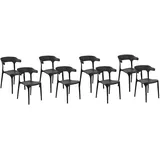 Beliani Gartenstühle, Schwarz, Kunststoff, 8-Sitzer, 50x76x49 cm, Gartenmöbel, Gartenstühle, Gartenstühle