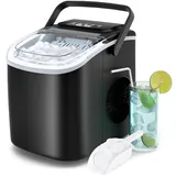Sans marque Eiswürfelbereiter, 12 Kg/24 H, 9 Eiswürfel In 6-10 Minuten, Selbstreinigender Eiswürfelbereiter Mit Tragegriff, Für Zuhause/küche/camping